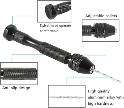 Depolife Hand Drill 6L Drill Bit Set Mechanical Pin Vise Precision Electronics Watchmaker Bead Drilling Tool