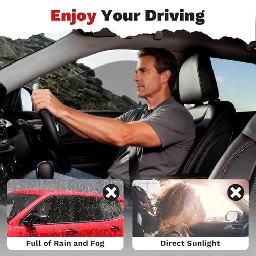 Image of Compass Window Visors - Rain Guards for 2017-2026 Jeep Compass Accessories Outside-Mount Tape-On Side Window Wind Deflectors Vent Visors Shades Rainproof Black 4PCS