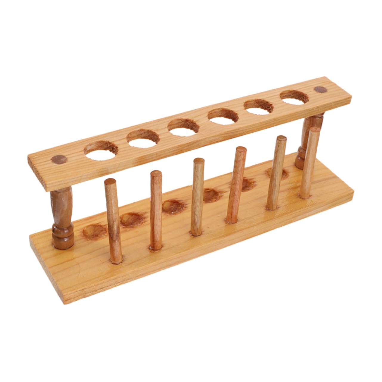 Alipis 5 Piezas Gradilla para tubos de ensayo de madera estante tubo de ensayo azul agujero Pararse apoyo soporte para tubos de ensayo de laboratorio gradillas para tubos de ensayo Marrón
