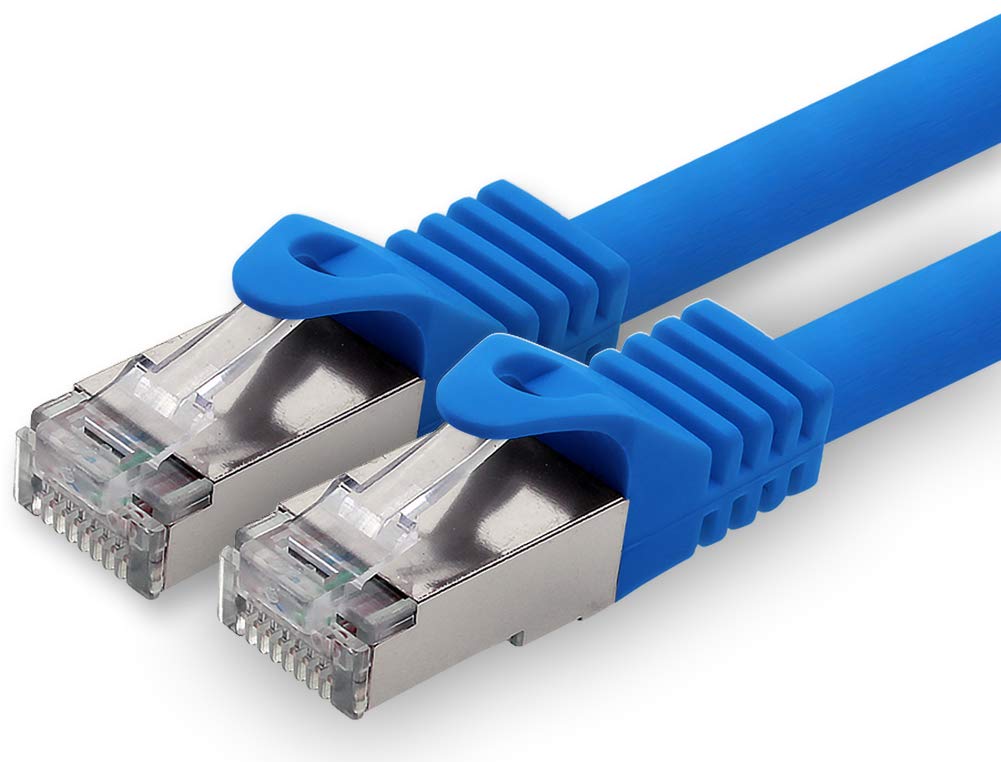 1aTTack.de 5,0m - blau - 1 Stück CAT.7 Netzwerkkabel Patchkabel SFTP PIMF LSZH Gigabit Lan Kabel 10Gb s cat7 Rohkabel mitRJ45 Stecker Cat6a kompatibel zu CAT5 CAT6 cat7 cat8