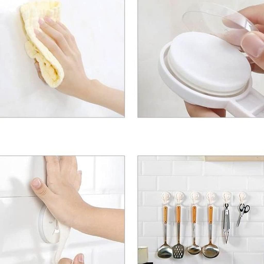 White Suction Cup Hook, Strong Glue Kitchen, Bathroom and Toilet, Seamless Wall Hanging Wall Door, Free Punching Hook