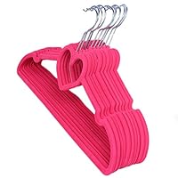 10pcs Sturdy Slim Lightweight Non-Slip Heart-Shaped Velvet Clothes Hanger, Space Saving, For Shirts, Pants, Blouses, Scarves, Coats(Rose red)