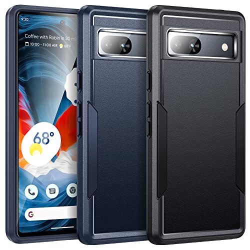 Lk For Google Pixel 7A Case, [10X Military Drop Protection][Bulletproof Material Matte Back] Soft Bumper Frame Slim Thin Protective Phone Cover, Matte Black #TOP6