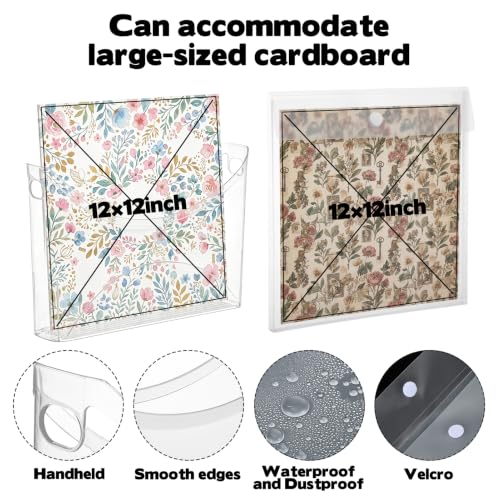 Image of Rainmae 3 Pcs 12x12 Paper Storage Organizer, Scrapbook Paper Storage Organizer with Scrapbook Storage Bag& Label for for Scrapbook Paper, Vinyl Sheets, Cardstock for Home Office Tabletop Organization