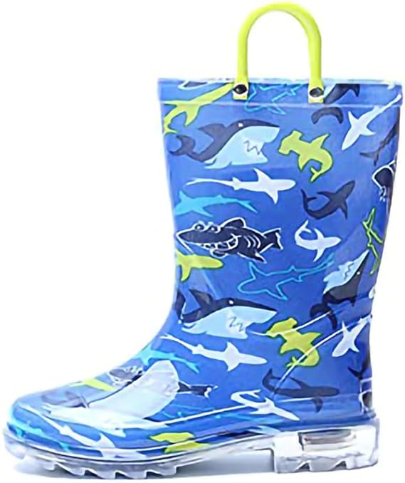 Amazon Co Jp キッズ レインブーツ レイン子供用 長靴 光る靴 ハンドル レインブーツ キッズ ジュニア 男の子 女の子 雨靴 おしゃれ レインシューズ 滑り止め レインブーツ 長靴 防水 軽量 梅雨対策 ファッション