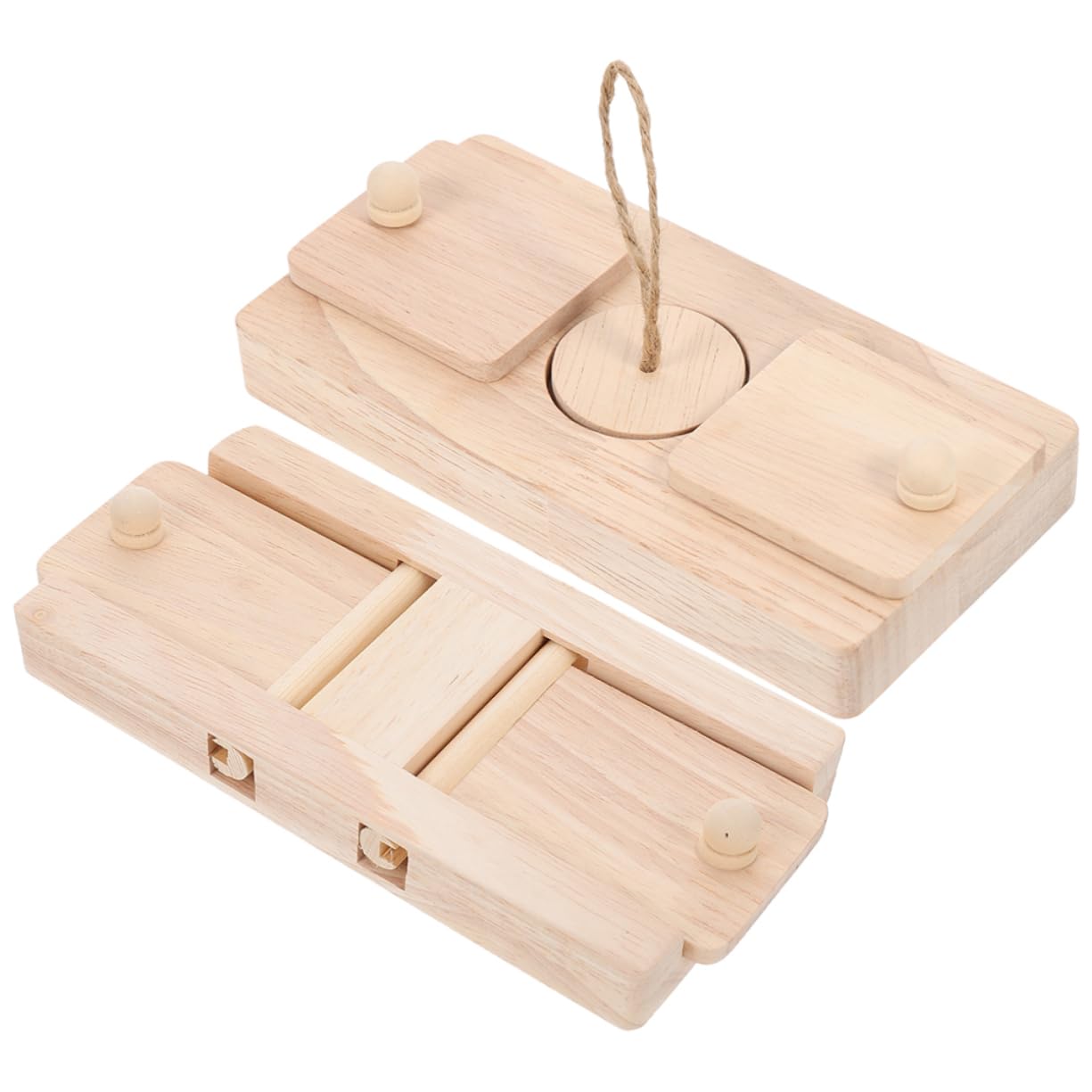 Jouet de Découverte de Nourriture pour Hamster, Lot de 2, Bois