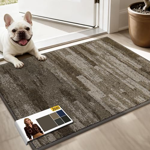 JSEI Dirt Trapper Door Mat 20"x32", Non-Slip Doormats Washable Entryway Mat, Welcome Floor Mat Absorbent Low Profile Dog Door Mats for Front Back Door