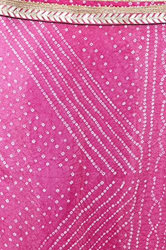 Dupatta from Jodhpur with Tie-dye Print and Gota Border - Silk4