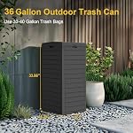 31 Gallon Outdoor Trash Can with Tiered Lid and Drip Tray,Waterproof Resin Waste Bin Indoor,Durable,Stylish,Lightweight Garbage Bin for Patio,Kitchen,Backyard and Office(Black) - Image 3