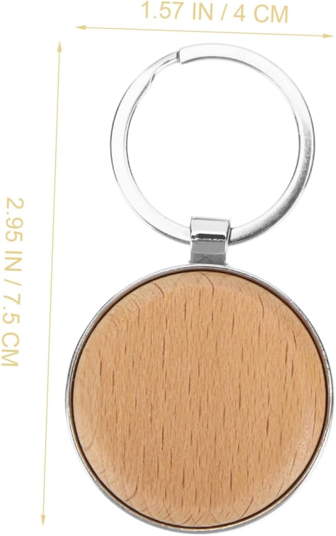 5Pcs Blank Wooden Key Chains for Keys and Lanyards DIY Craft Supplies image 3