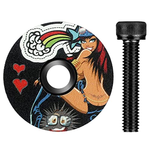 Hisocute Aluminum Alloy Bicycle Headset Top Cover Front Fork Stem Top Caps Bowl Bike Stem Cover with Screws Stem Cover Stem Cap, Type B