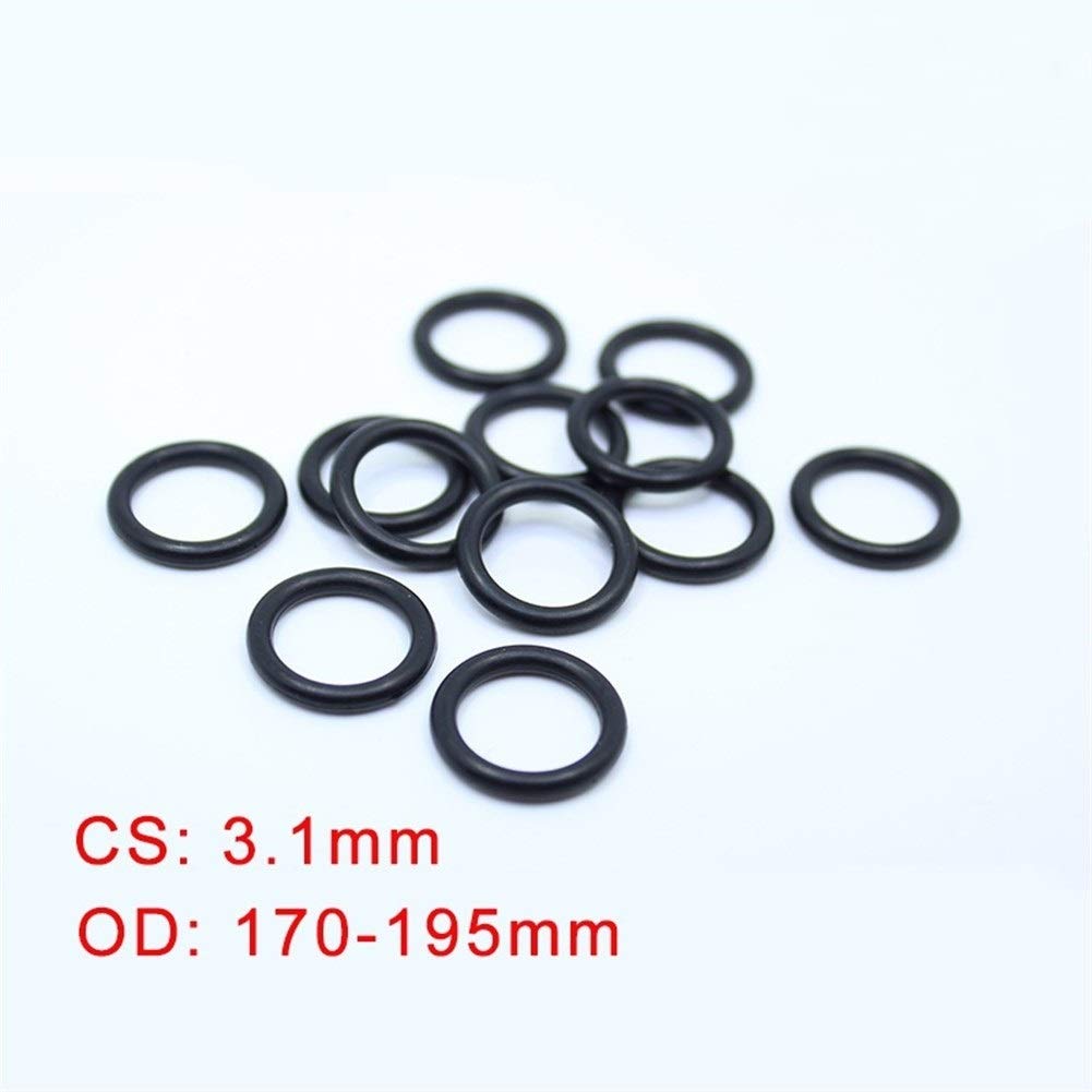 O-Ring CS3.1mm NBR Gomma 20pcs O Ring OD 170/175/180/185/190 / 195x3.1mm ORing Nitrile Guarnizione di Tenuta Spessore 3,1 Millimetri ORing JIYAMI'EN El (Size : OD190x3.1mm)