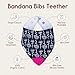 Bazzle Baby Bandana Teething Bibs 4-Pack – Cotton Drool Bibs for Boys & Girls, Silicone Teether for Teething Relief, Adjustable & Absorbent Baby Bibs for Drooling (Navy & Pink)