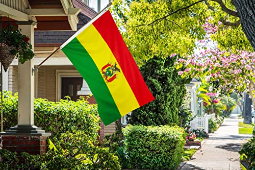 Danf Bolivia Flag 3X5 Ft Thick Polyester, Fade Resistant, Brass Grommets, Canvas Header, Double Sided Bolivian National Flags 3 X 5 Feet #TOP3