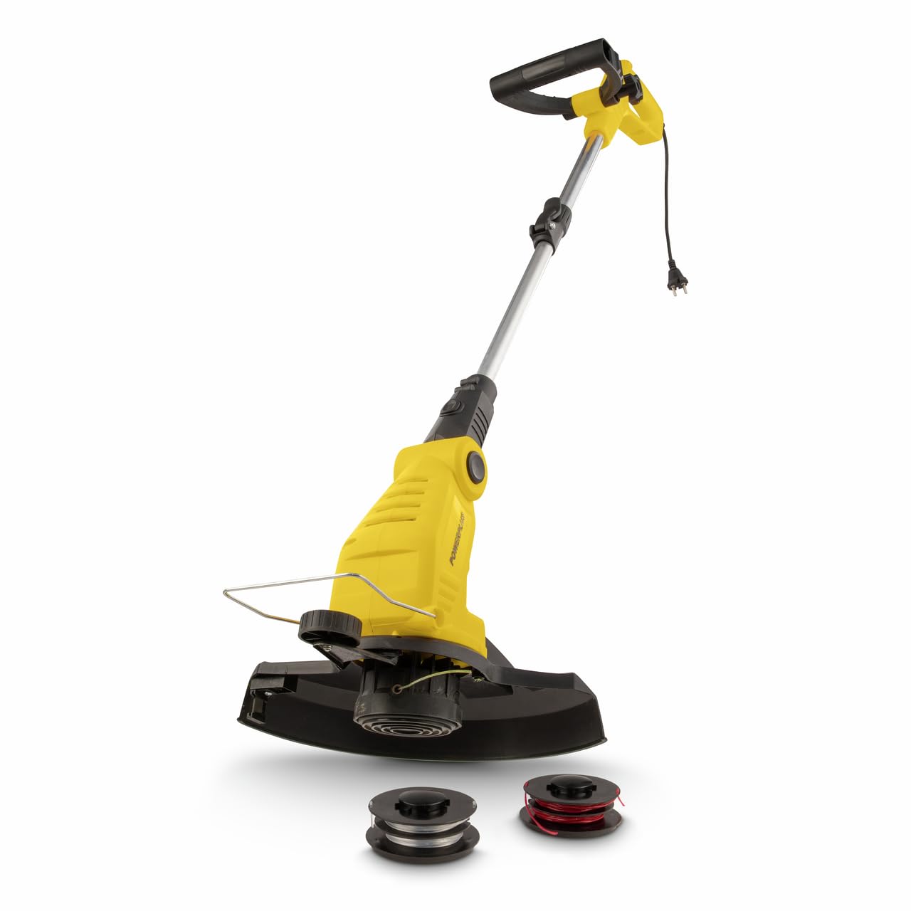 POWERPLUS Tosaerba elettrico POWXG30031-450 W e 300 mm Ø, strumento da giardino 2 in 1 come tosaerba e boratrice per il tuo giardino