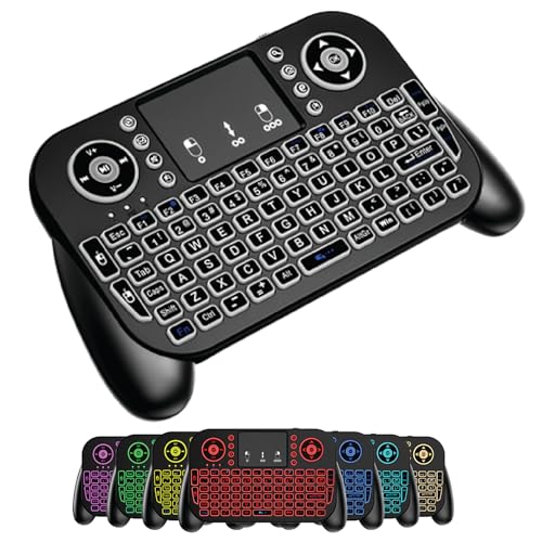 Bluetooth + 2.4GHz RF Wireless Mini Keyboard Remote Control Touchpad Mouse Combo for Android TV Box Apple Smart TV Fire Stick PC Computer Laptop Window OS HTPC Theater Raspberry Pi Tablet + Backlit