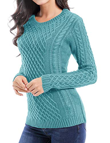 Image of v28 Women Crew Neck Knit Stretchable Elasticity Long Sleeve Sweater Jumper Pullover