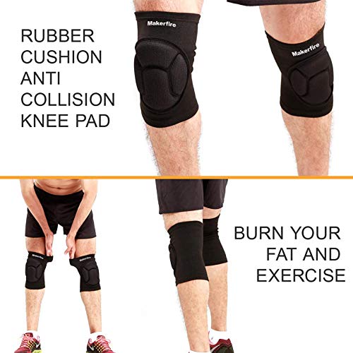 Makerfire Protective Knee Pads Knee Protector Thick Sponge Anti-Slip Collision Avoidance Knee Sleeve-1 Pair(L) - Image 7