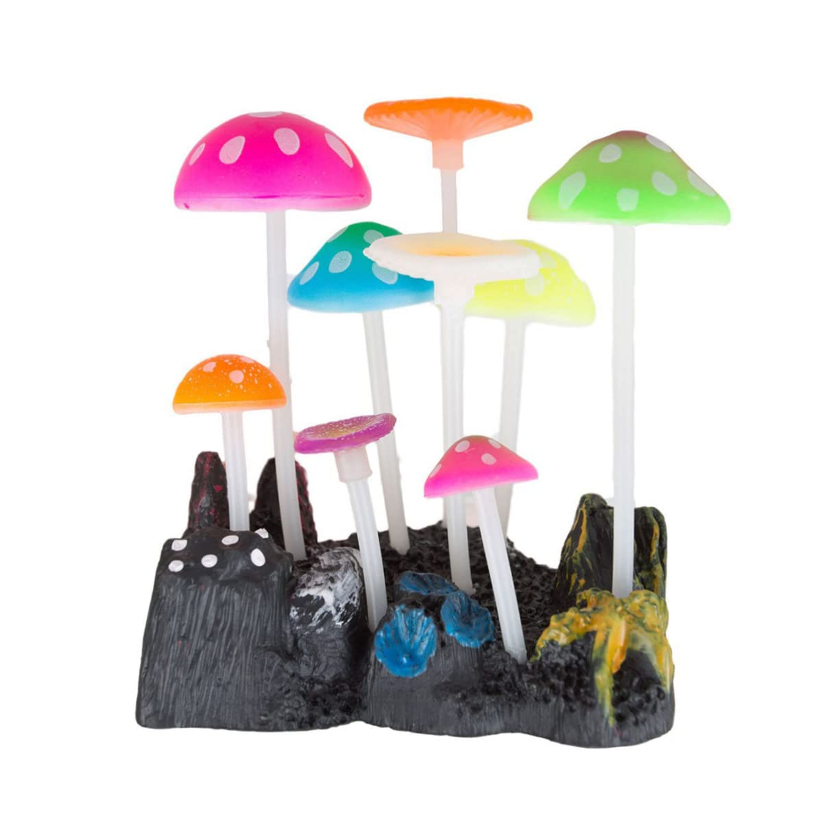 POPETPOP Aquarium Deko Leuchtend Set 3st Kunstpflanze Aquarium Aquarienpflanzen Aquarienpilz Dekorationen Für Aquarien Dekorationspflanzen Für Aquarien Kletterndes Haustier Scheinen