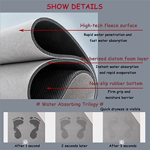 Badematte, Bath Mat, Badvorleger, Duschvorleger, Fußmatte Dusche, Badematten, Duschvorleger Badteppich Rutschfest… – Bild 4