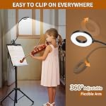 iZELL Desk Lamp, [3 Color Modes & 10 Brightness] LED Reading Light with Clamp, Silicone Flexible Arm Book Light for Kids Reading Book in Bed at Night Clip on Table, Headboard, Dorm - 15.8‘’ Black - Image 4