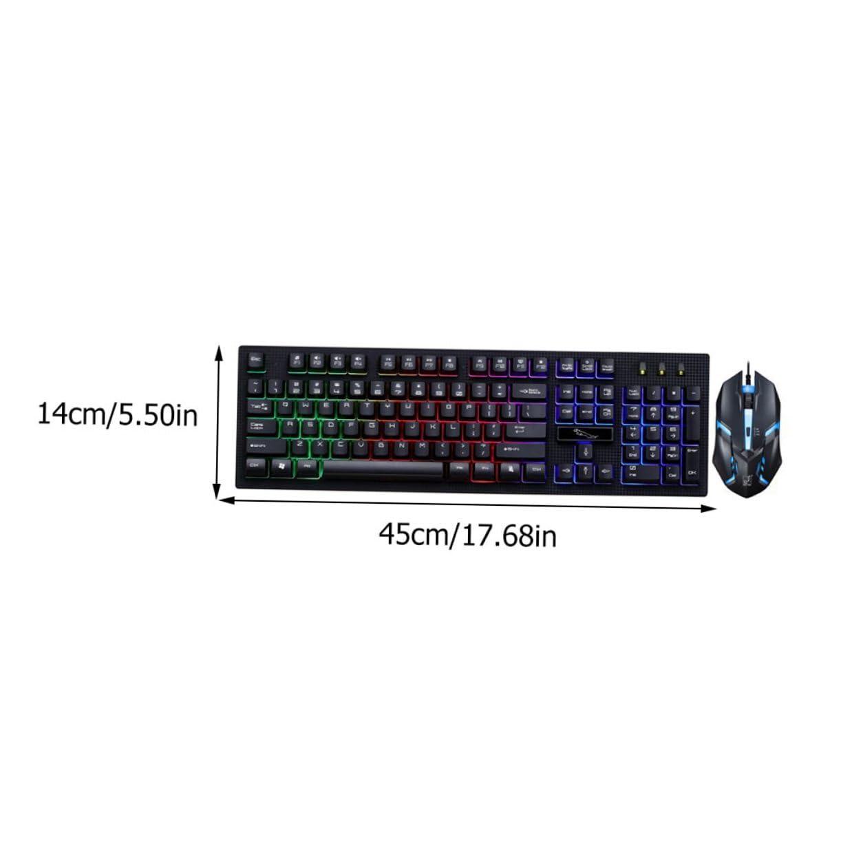 Clavier et Souris USB de Jeu Mécaniques 104 Touches Noir