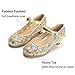 THEE BRON Girls Low Heel Dress Shoes Mary Jane Party Wedding Flower Girl Pumps(TB901 Toddler,Gold/8M)