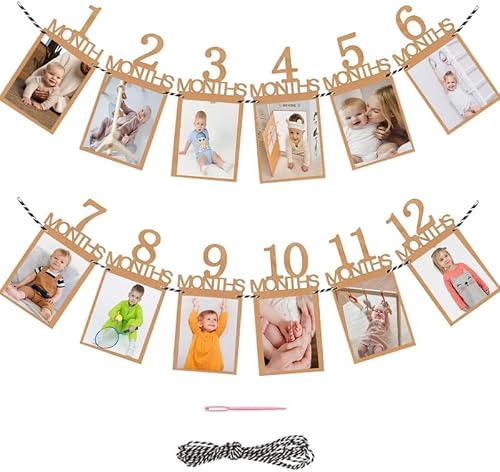 Azlanway Guirlande Photo 1er Anniversaire Bébé – Cartes M…