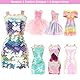 Miunana 110+ Kleidung für Puppen Puppenkleidung Fashion Kleider Tops Bluse Hosen Abendkleider Badenanzüge Minikleider Schuhe Kleiderbügel Handtasche Flügel Zubehör für 11,5 Zoll Mädchen Puppen