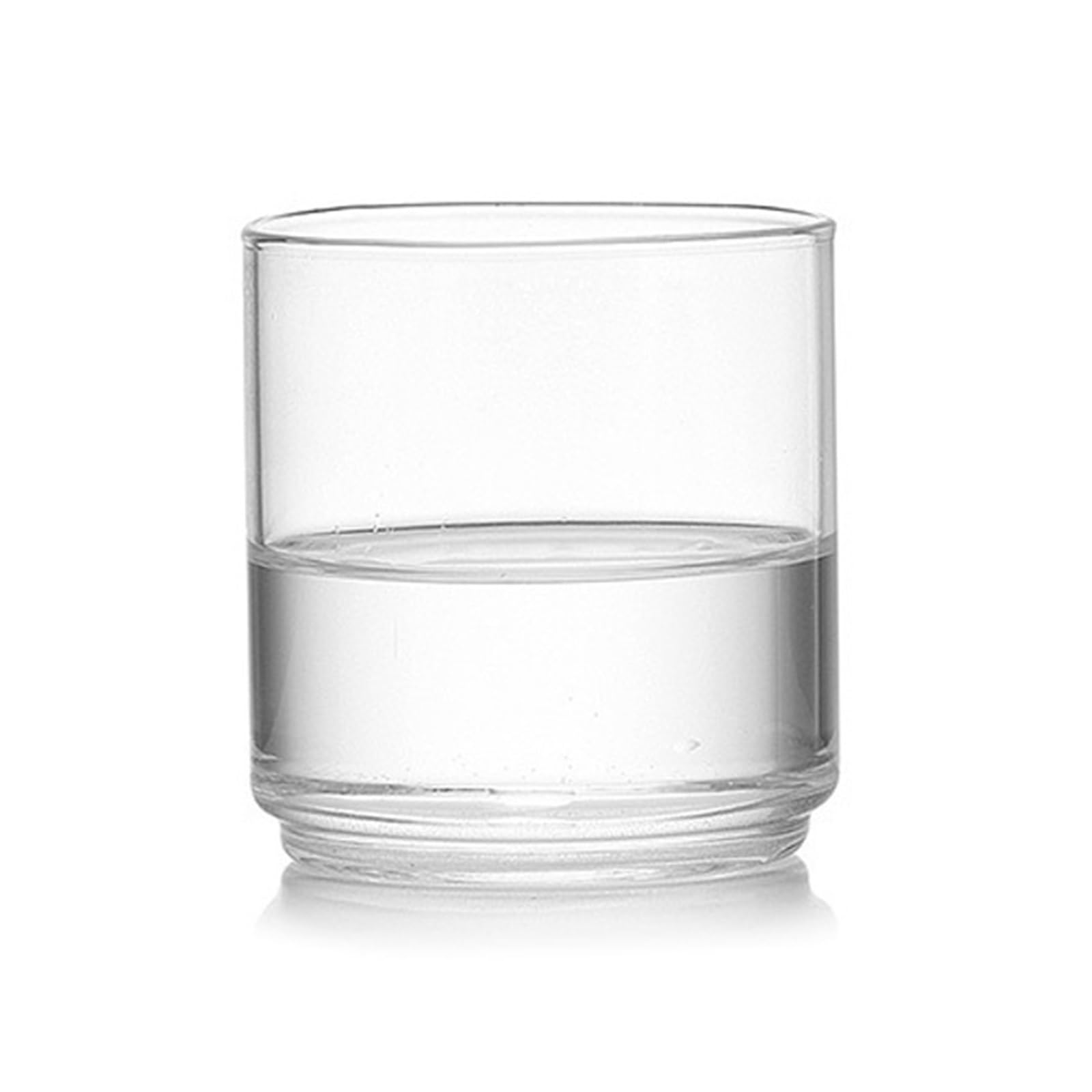 Vasos de agua transparentes de 350 ml en vidrio de borosilicato apilables para uso diario