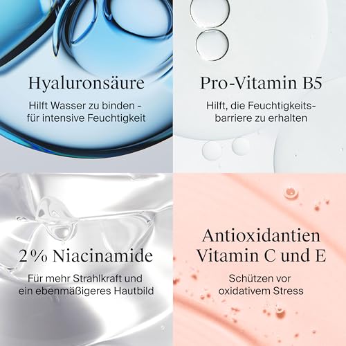 Neutrogena Hydro Boost Aqua Fluid LSF 50 50 ml, parfümfreie Tagescreme mit LSF 50, leichte Gesichtspflege mit Hyaluronsäure, Vitamin B5 und Niacinamid für intensive Feuchtigkeit