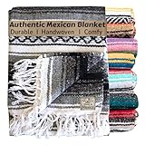 Del Mex Classic Mexican Blanket Vintage Style (Gray)