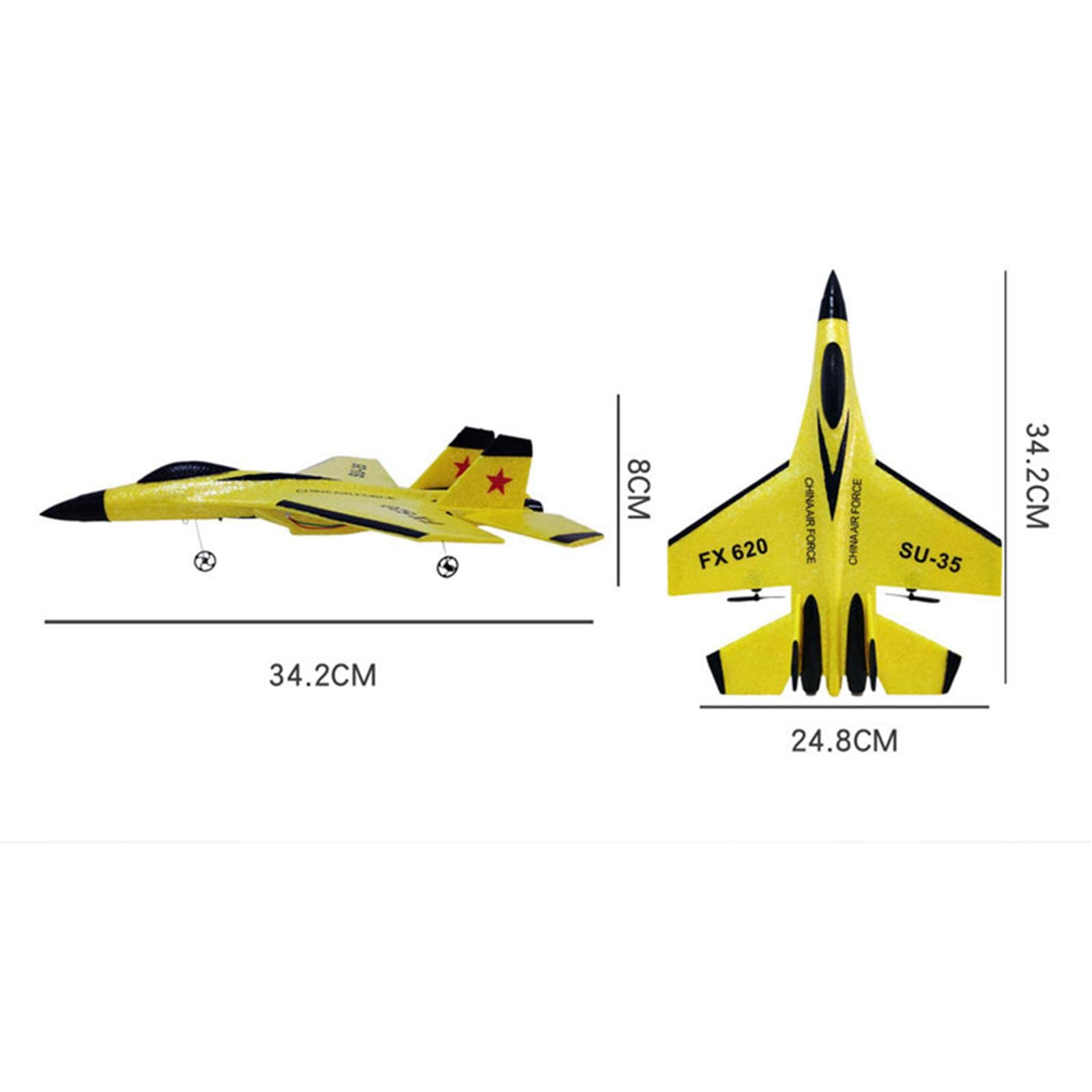 RC Planeador Avión Teledirigido Planeador de Espuma Recargable Resistente a Caídas Adecuado para Y Actividades Familiares, batería Amarilla 2