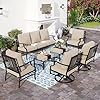 7 Piece Outdoor Patio Furniture Sets Metal Modern Outoor Patio Conversation Set with 575 Extra Thick Cushion for Deck Backyard