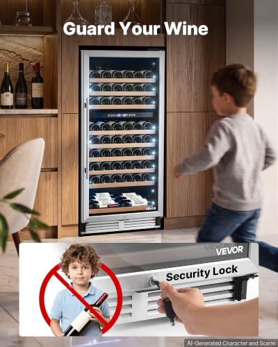 Image of VEVOR 24 inch Wine Fridge 90-Bottle Wine Cooler Refrigerator for Home Bar