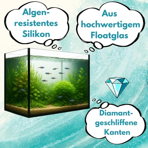 Aquarium Becken Rechteckig Glas Aquariumbecken Salzwasseraquarium Glasbecken Glasaquarium 112 L Aufzuchtbecken 80x35x40 cm 80