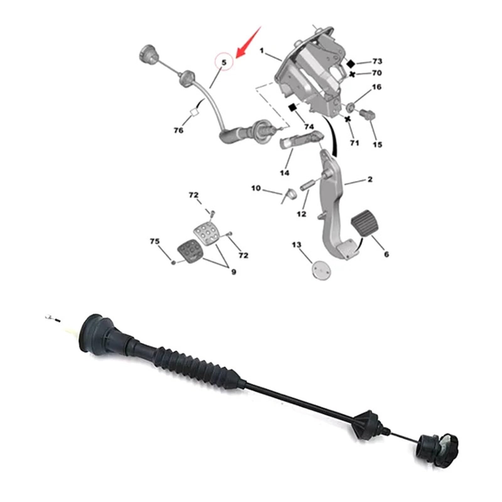Kit frizione completa 2150 EC 2150 CK 212830 Adatto per Peugeot 206CC 207 Cavo frizione Adatto per Citroen C2 Funzionamento, cambio manuale 9686559280(212830 and 2150EC)