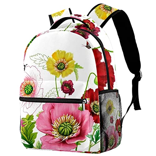 Sac d'école à motif floral confortable pour soulager le dos des ados