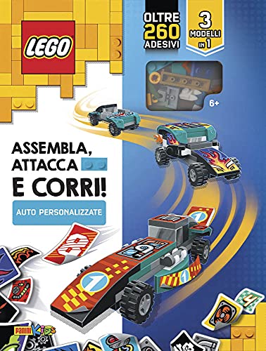  Assembla, attacca e corri! Auto personalizzate. Lego. Con adesivi. Ediz. a colori. Con Prodotti vari