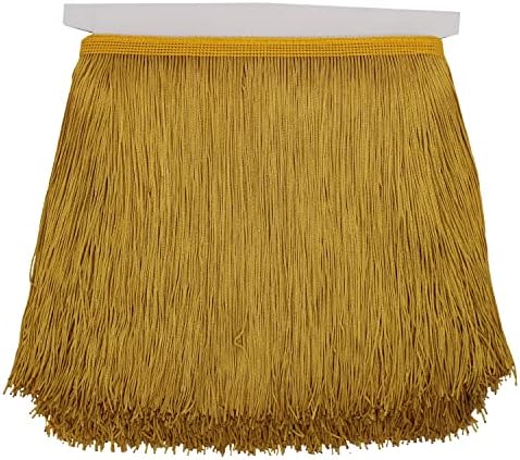 Nonmol Gold Fringe Trim Tassel Sewing Trim 6Inch Width 10 Yards Long for Clothes Accessories Latin Wedding Dress DIY Lamp Shade Decoration (Gold),6 Inches Wide