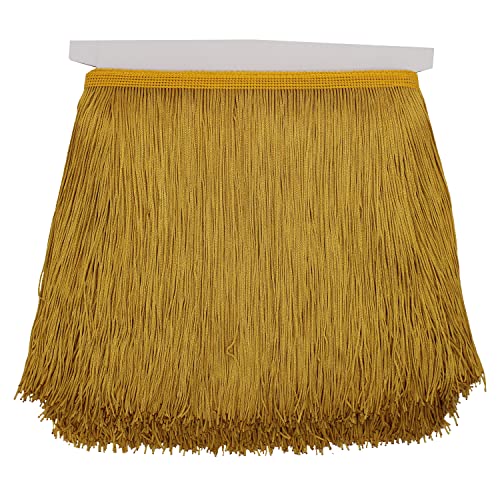 Nonmol Gold Fringe Trim Tassel Sewing Trim 6Inch Width 10 Yards Long For Clothes Accessories Latin Wedding Dress Diy Lamp Shade Decoration (Gold),6 Inches Wide #TOP2
