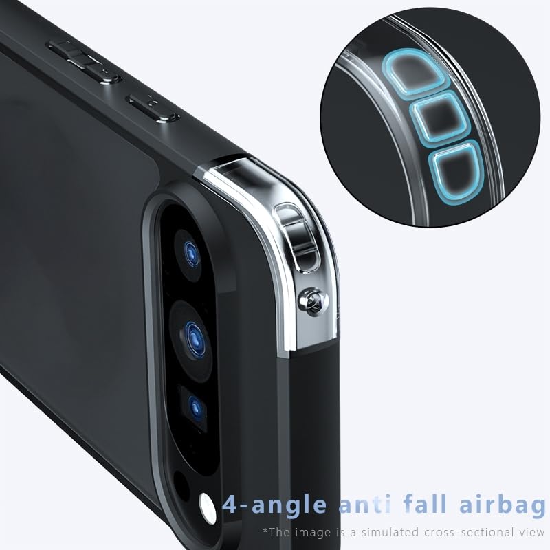 Image of Phone Case for Google Pixel 10 Pro XL, Matte PC+TPU Cover, Air Bag Corner Protection, Anti-Fingerprint, Never Turns Yellow, Micro Arc Edge, Skin-Friendly Feel, Black