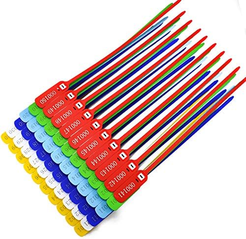 Miniatura 5 de Sellos de plástico resistente para camiones y remolques, etiquetas de seguridad numeradas, lazos de seguridad, cerraduras de almohadilla apretadas,