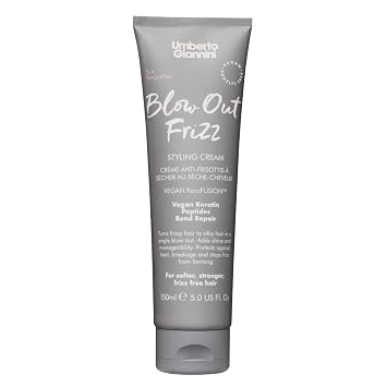 Umberto Giannini Blow Out Frizz Hair Styling Cream 5 fl Oz - with Heat Protection up to 230C - Vegan Kertain Bond Repair Formula for All Types of Frizzy & Damaged Hair - Vegan & Cruelty-Free