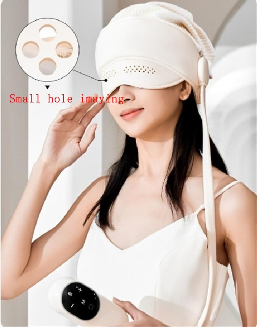 Masseur de tête électrique Anti-migraine avec 6 Coussins gonflables et 3 Modes de Chauffage, Rechargeable, for Homme et Femme
