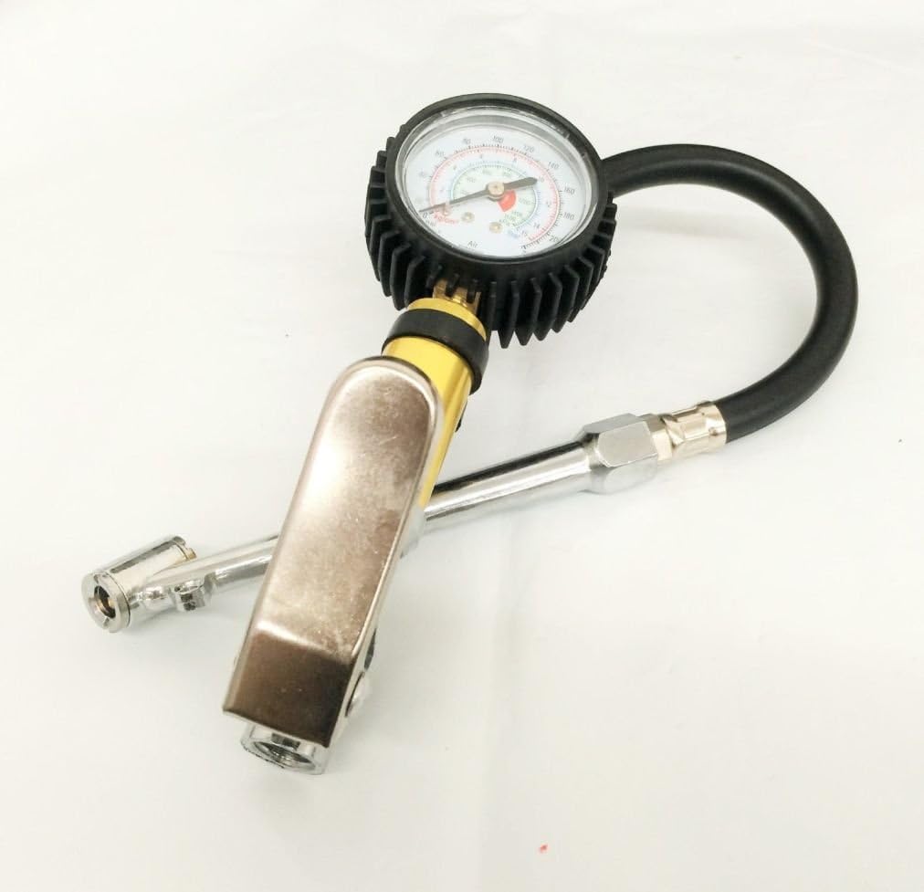 Tiny Dog Air Tire Inflator With Dial Gauge Dual Chuck Tire