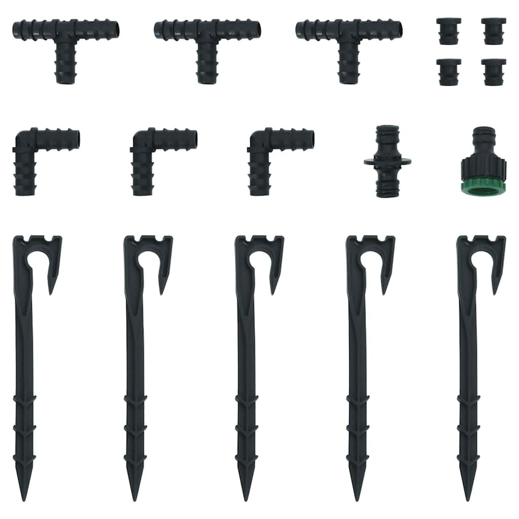 Manguera de goteo de goma negra de 10 m de 0,6 pulgadas con conector de 1 2 pulgadas, manguera de riego porosa para jardín, flores de césped, riego por goteo flexible