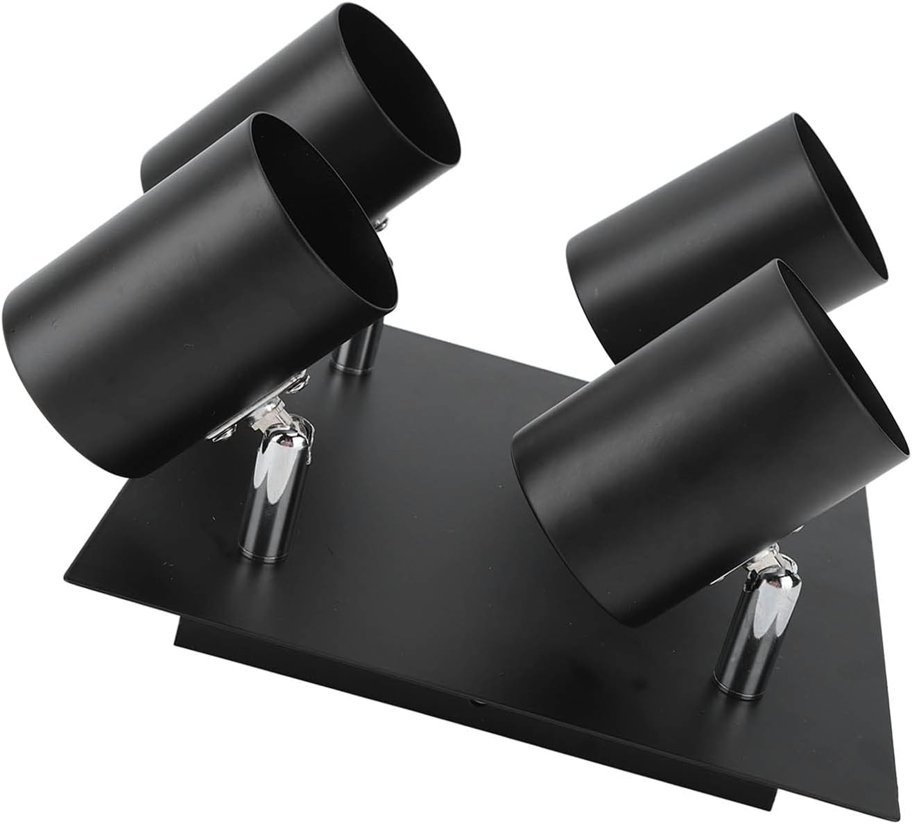 4 Light Adjustable Industrial Track Lighting Fixtures Black GU10 Lampholder - Modern Design, Dimmable Compatibility, Ideal for Kitchen and Living Room