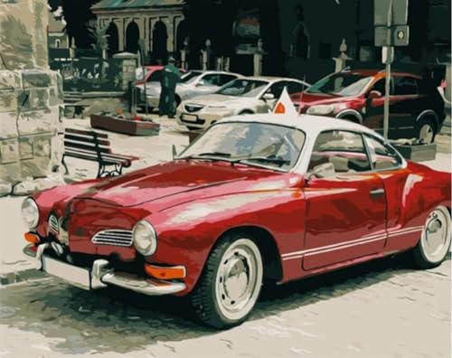 ABEUTY DIY Paint by Numbers for Adults Beginner - Cars on The Street 16x20 inches Number Painting (No Frame)
