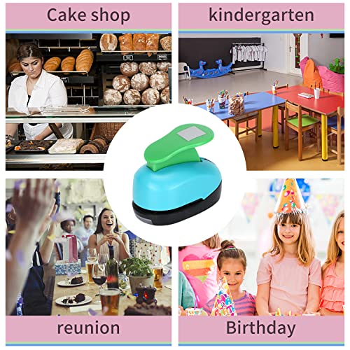 Tech-P 3 Pack 1"Circle Square Triangle Punch Tool Hand Press Paper Craft Punch,Card Scrapbooking Engraving Kid Cut Diy Handmade Hole Puncher-Assorted Color #TOP6